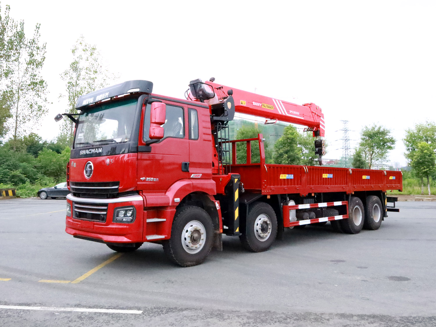 國(guó)六陜汽軒德翼3前四后八上裝三一14噸直臂式吊機(jī)隨車吊